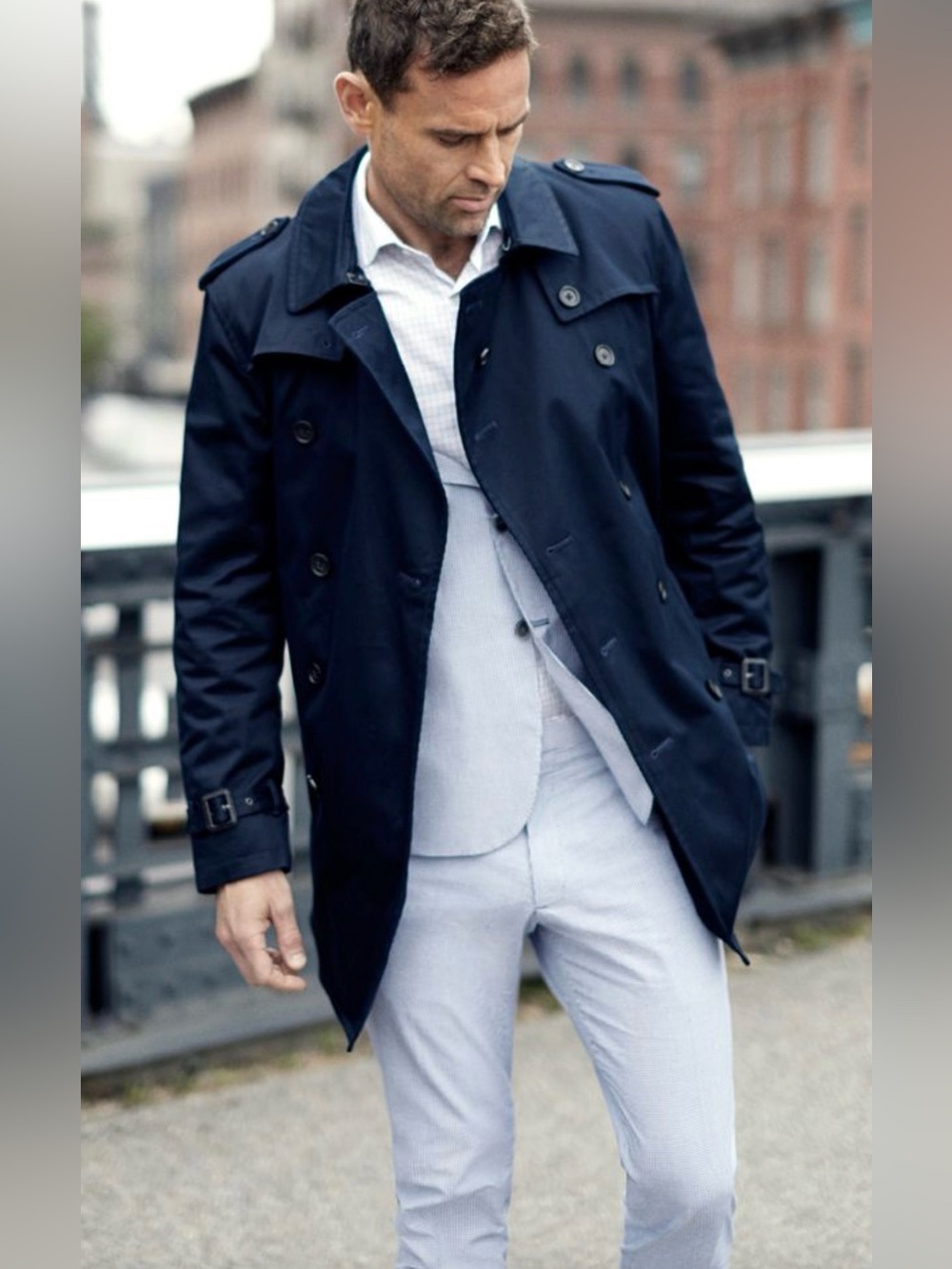 Banana Republic Navy Men’s Trenchcoat